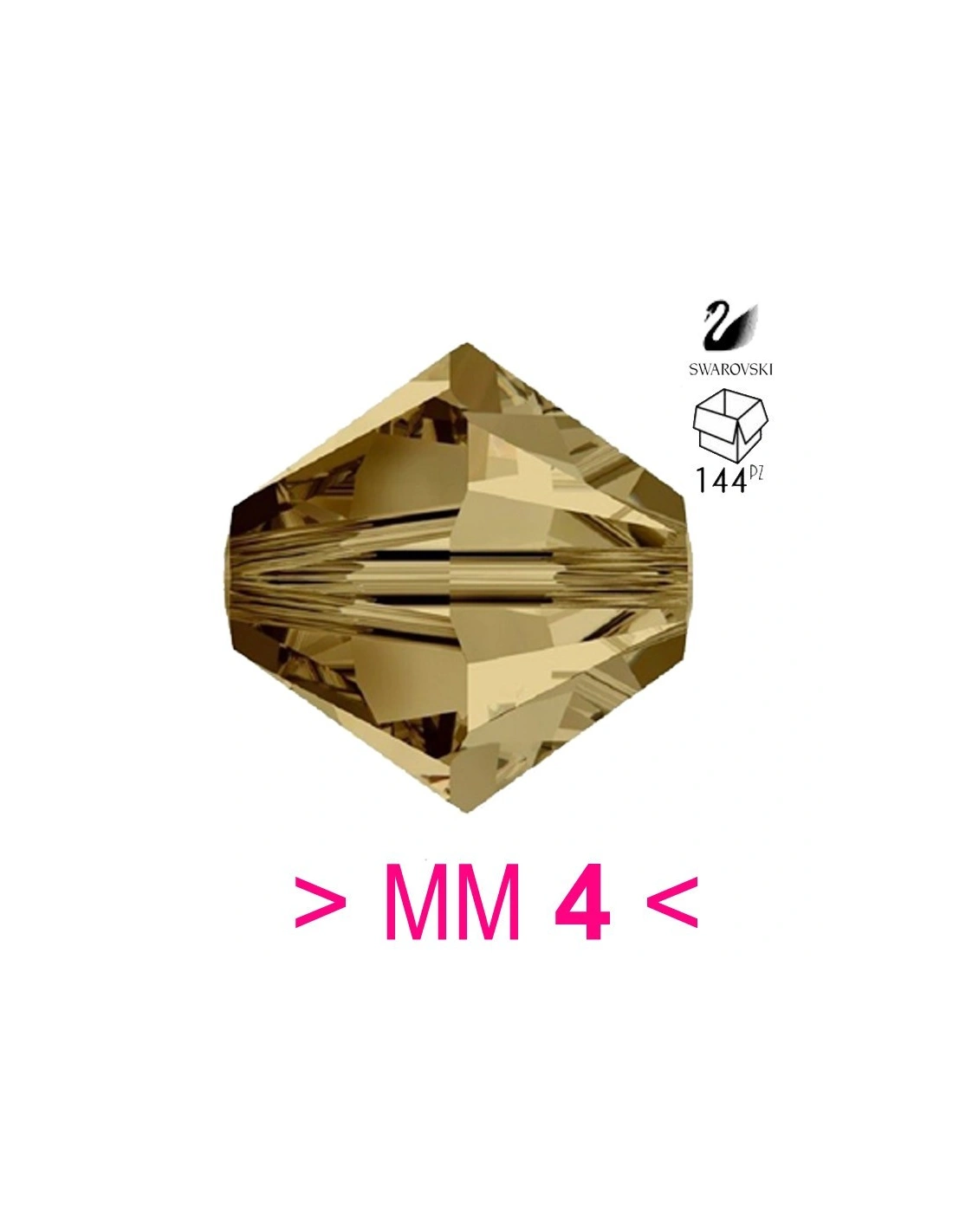 Bicono Swarovski mm 4 Lt. Col. Topaz - 144PZ