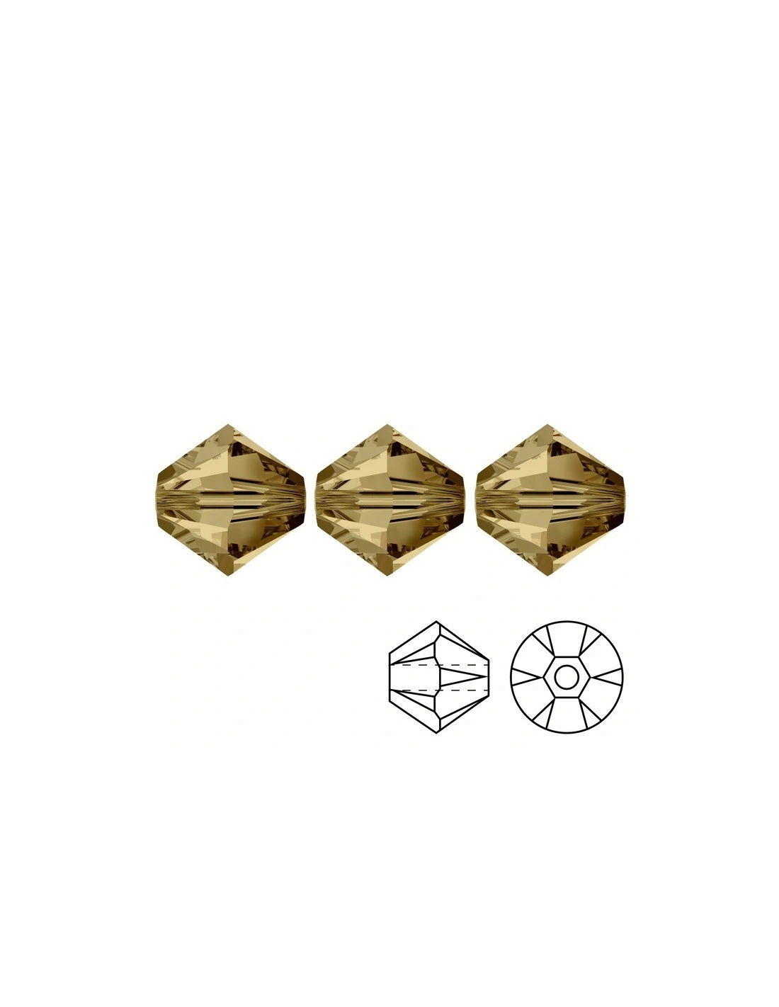 Bicone Swarovski mm 4 Lt. Col. Topaz - 144 pcs - Biconi