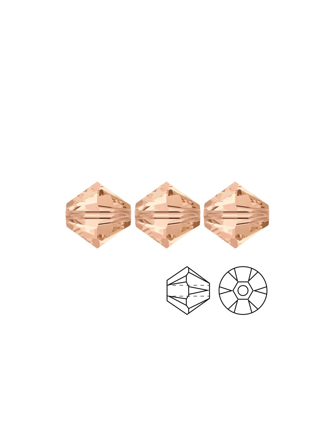 Bicone Swarovski mm 4 Lt. Peach - 144 pcs - Biconi