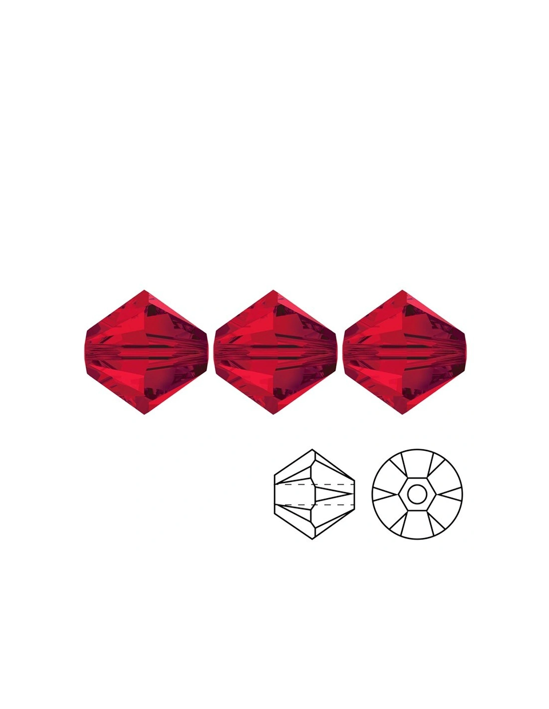 Bicone Swarovski mm 4 Lt. Siam - 144 pcs - Biconi