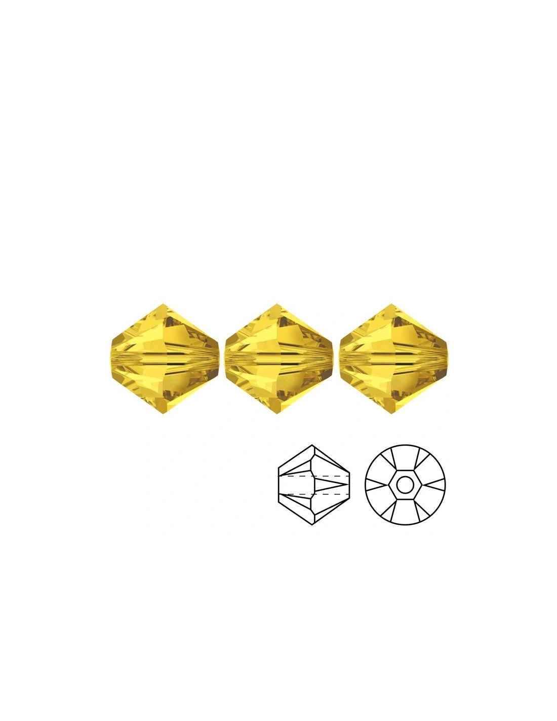 Bicono Swarovski mm 4 Lt. Topaz - 144PZ