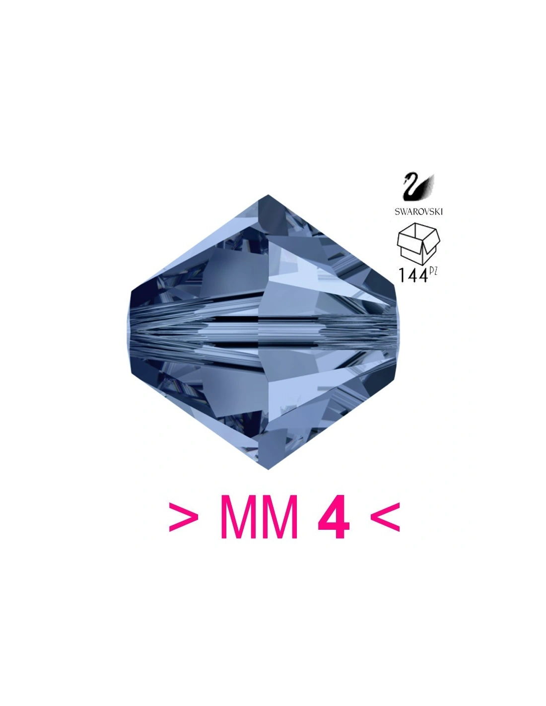 Bicono Swarovski mm 4 Montana - 144PZ