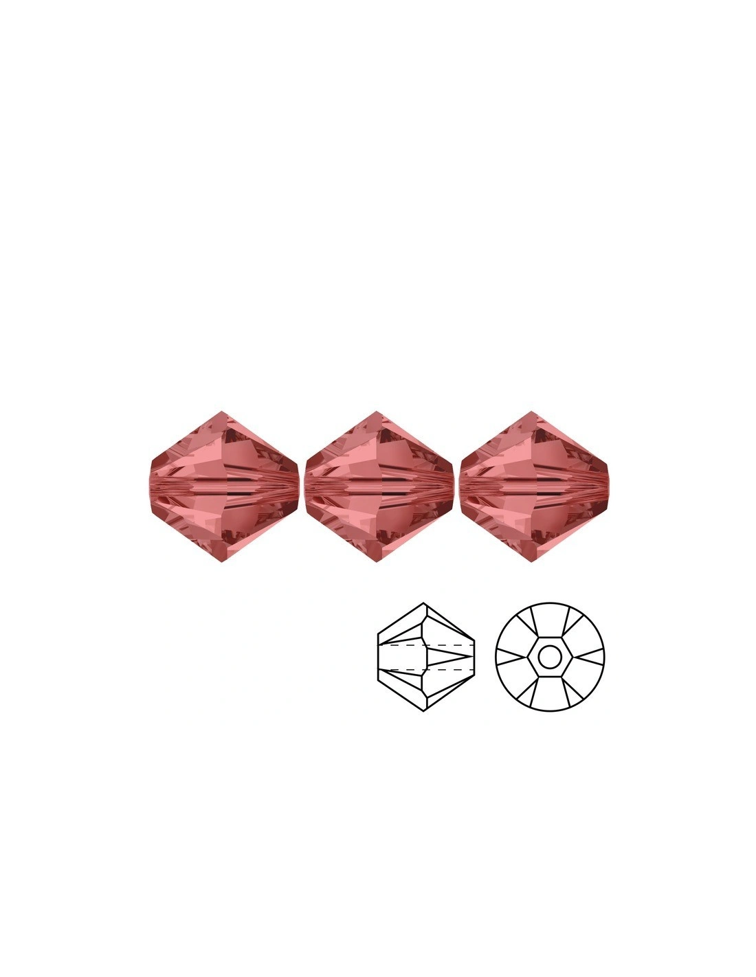 Bicone Swarovski mm 4 Padparadsha - 144 pcs - Biconi