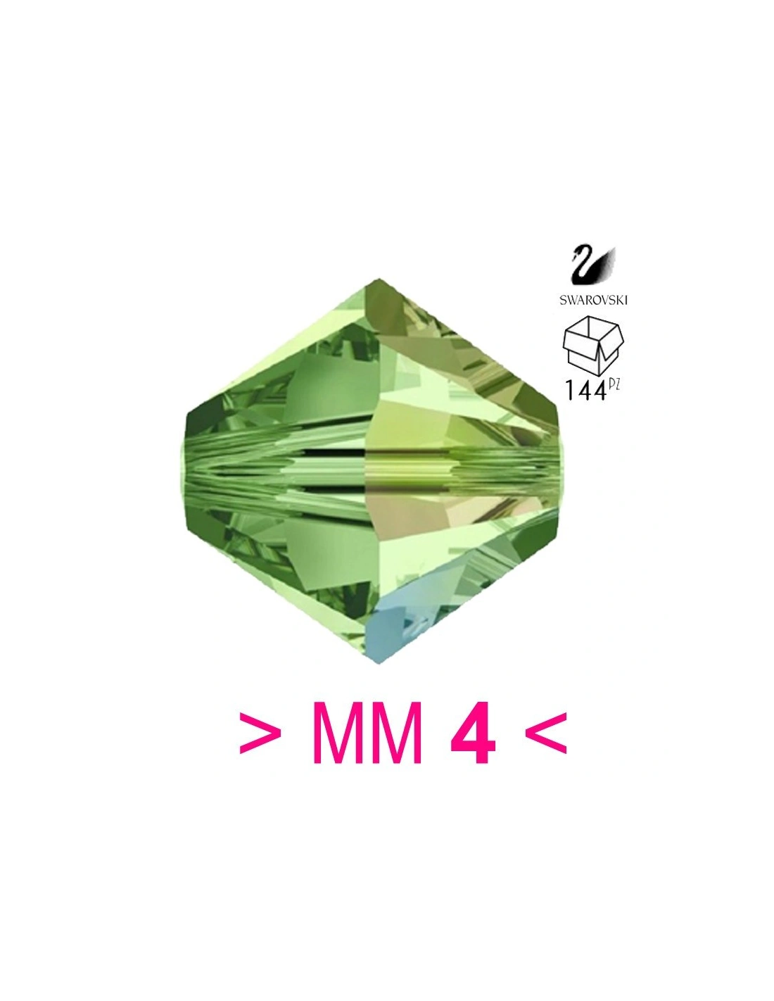 Bicono Swarovski mm 4 Peridot AB - 144PZ