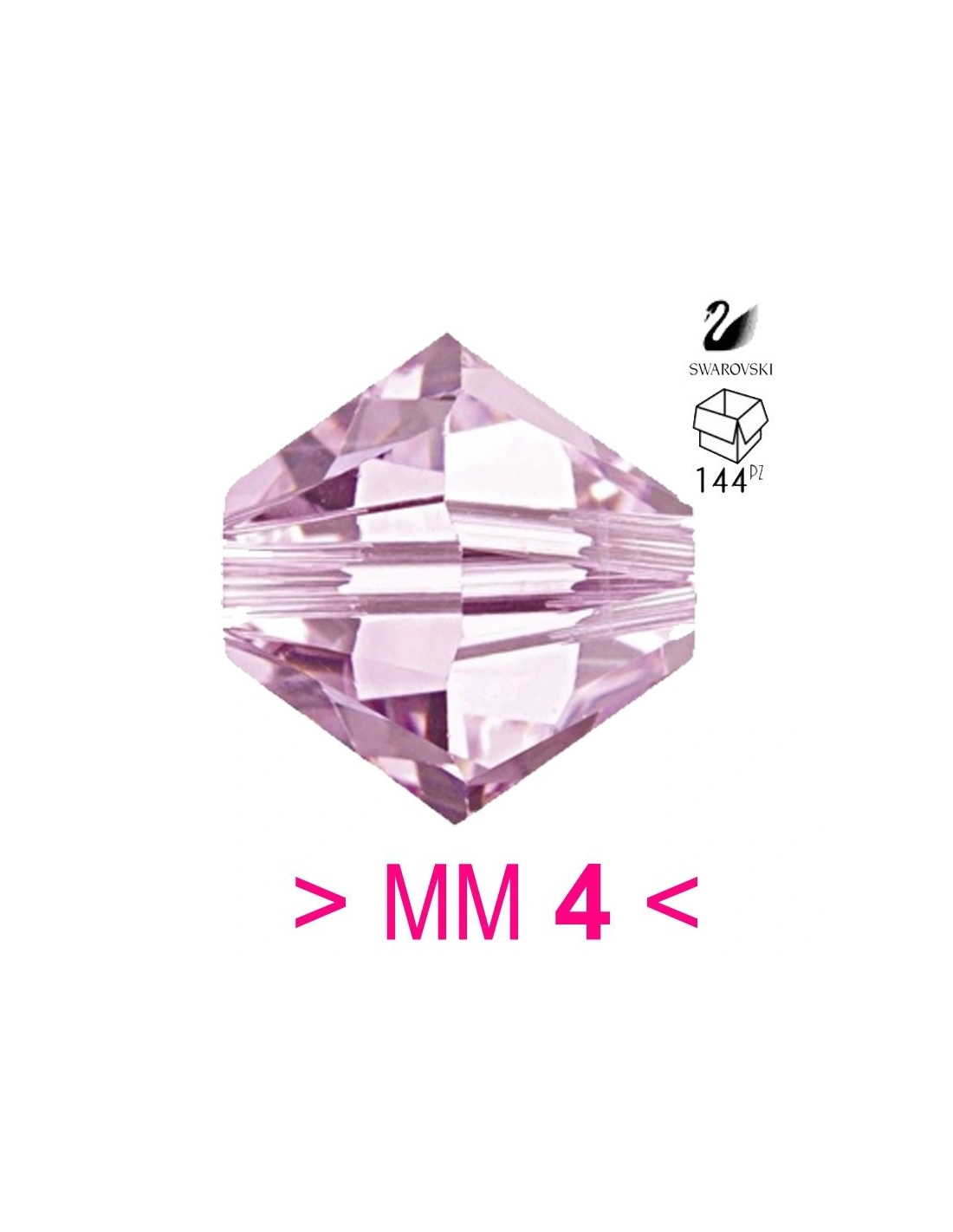 Bicono Swarovski mm 4 Rosaline - 144PZ