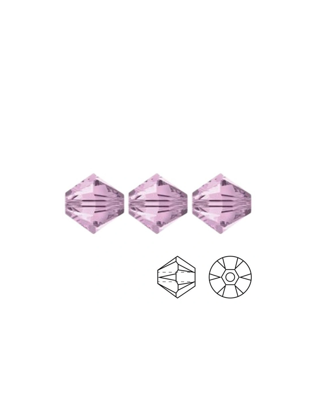 Bicone Swarovski mm 4 Rosaline - 144 pcs - Biconi