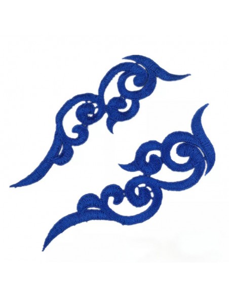 Applicazione in Tessuto ricamato Blu cm 16x5.5 - 1PA