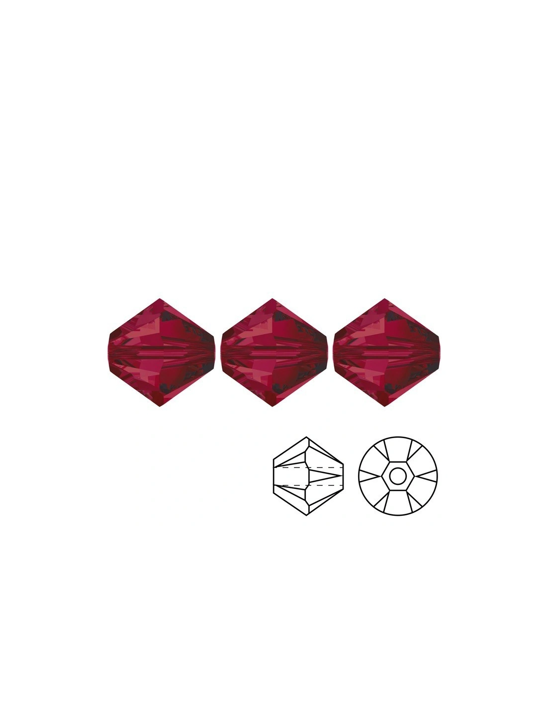 Bicono Swarovski mm 4 Ruby - 144PZ