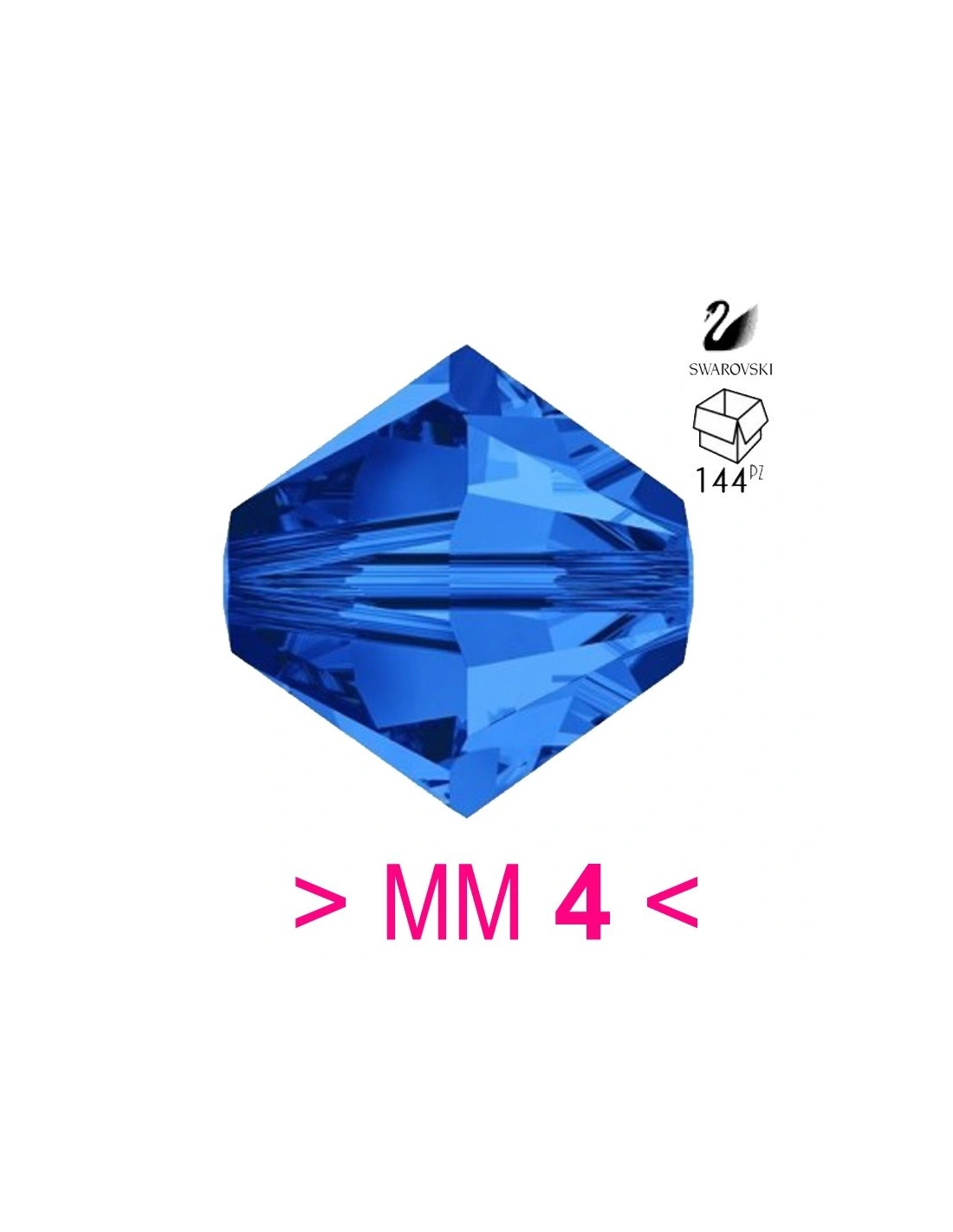 Bicono Swarovski mm 4 Sapphire - 144PZ