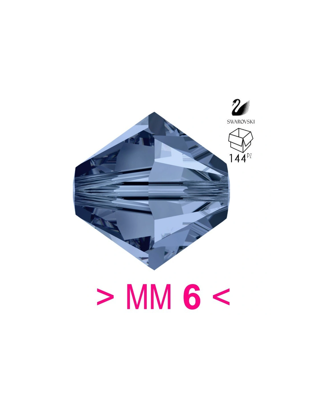 Bicono Swarovski mm 6 Montana - 144PZ