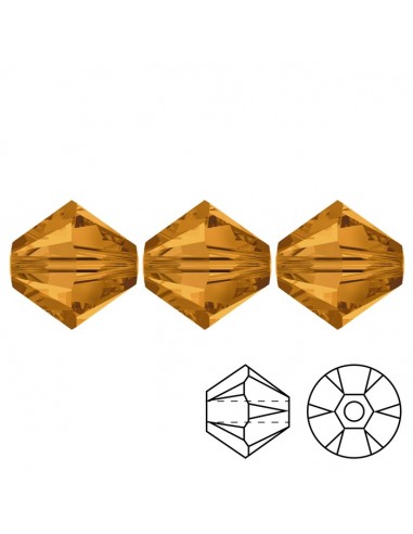 Bicone Swarovski mm 4 Topaz - 144 pcs Bicone Swarovski mm 4 Topaz - 144 pcs