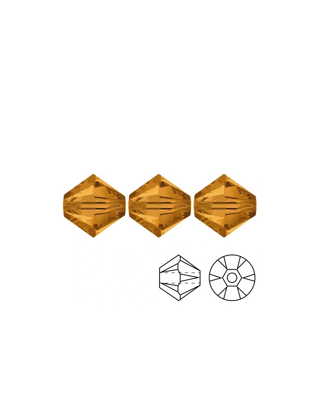Bicone Swarovski mm 4 Topaz - 144 pcs - Biconi