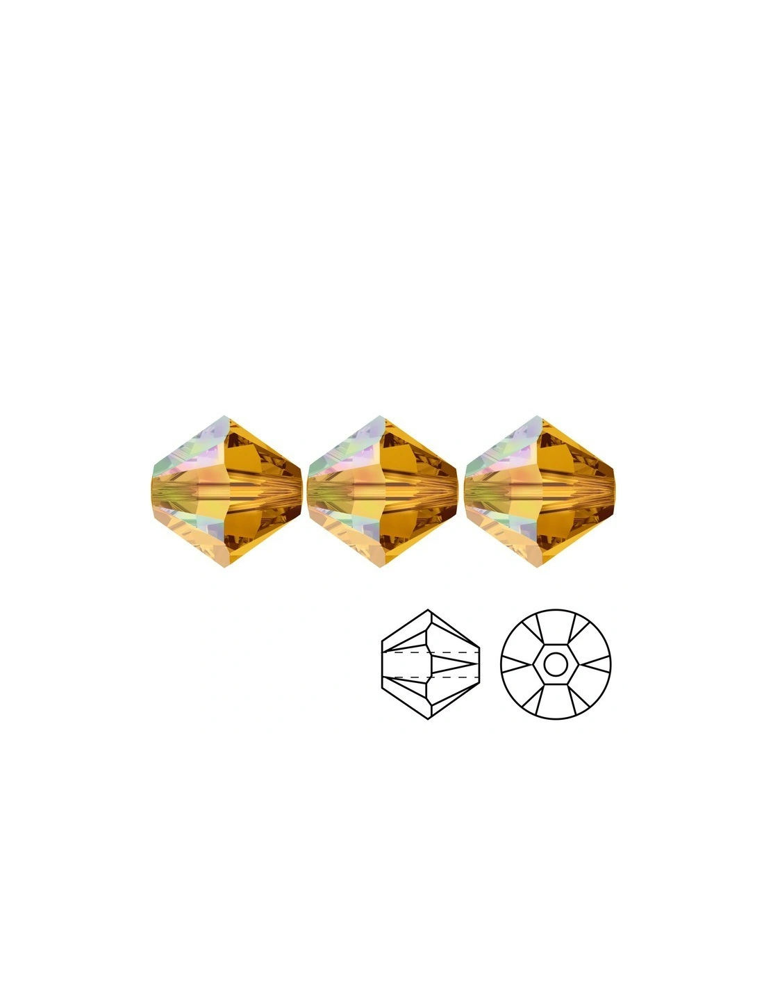 Bicono Swarovski mm 4 Topaz AB - 144PZ
