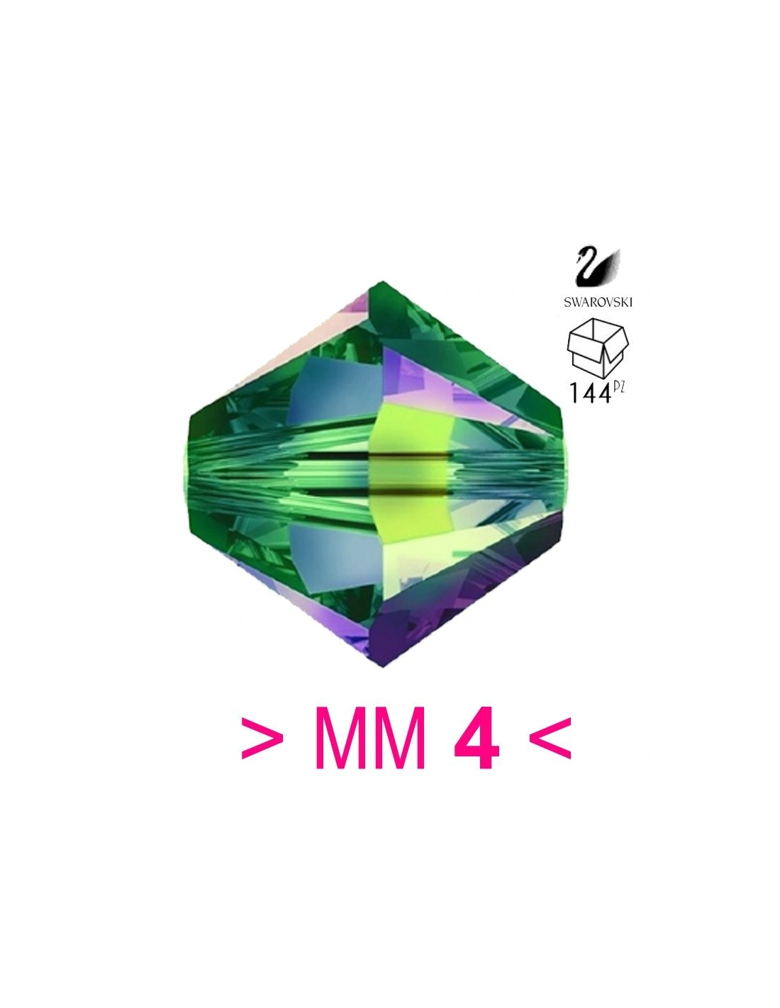 Bicono Swarovski mm 4 Vitrail Medium - 144PZ