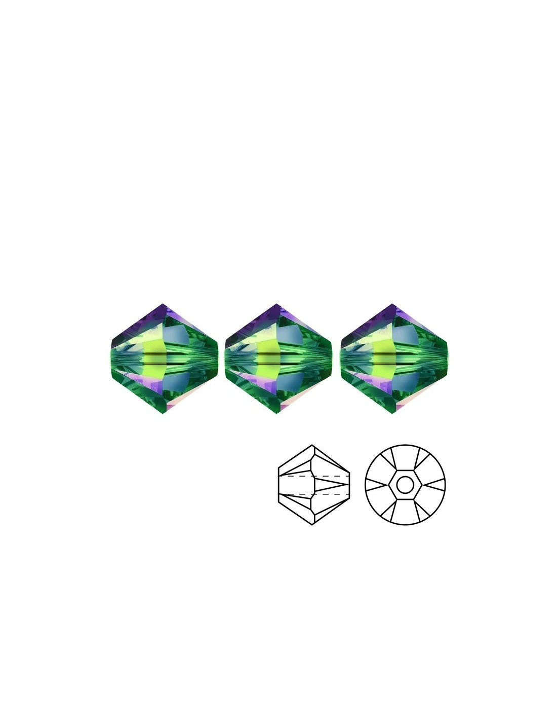 Bicone Swarovski mm 4 Vitrail Medium - 144 pcs - Biconi