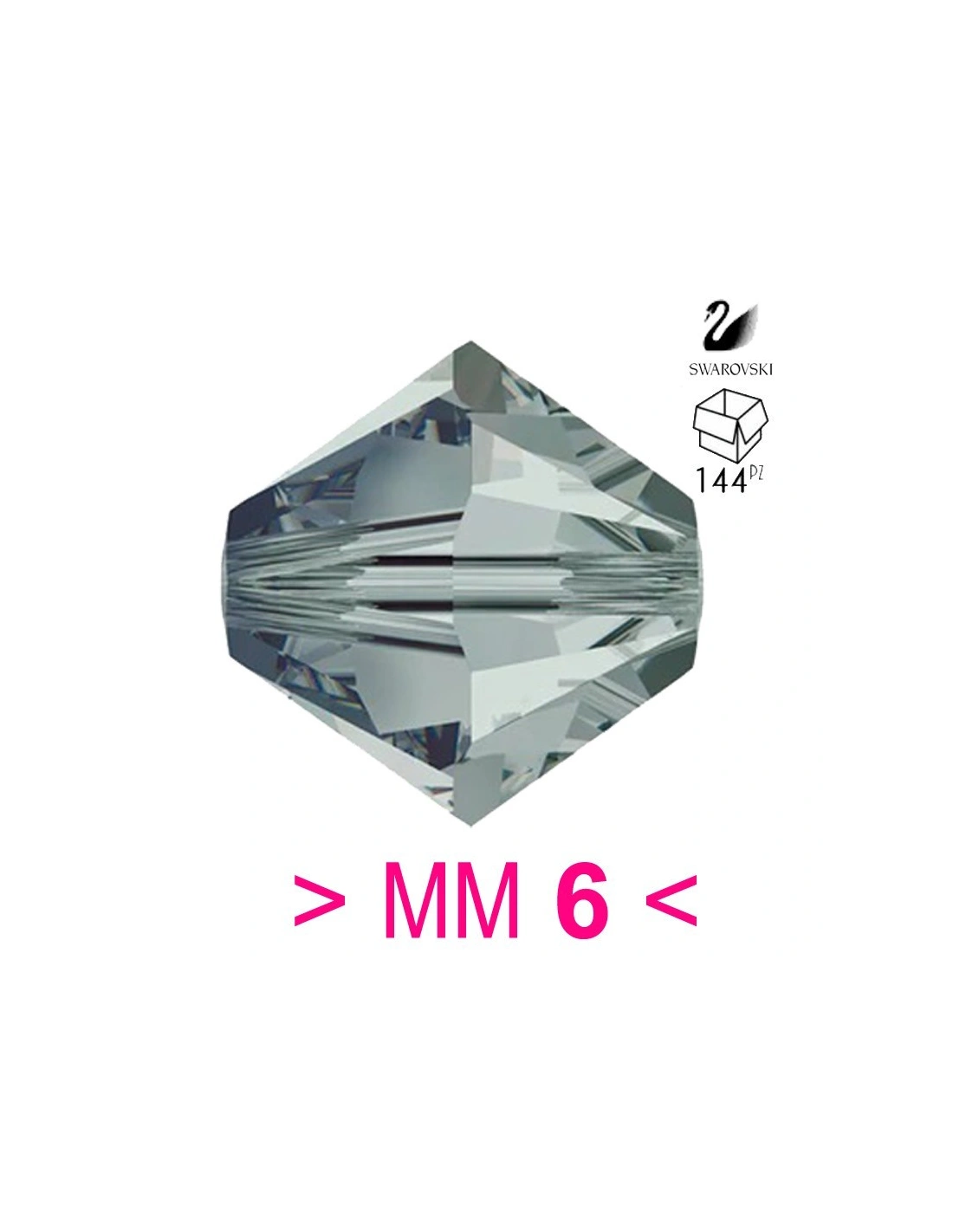 Bicono Swarovski mm 6 Bl. Diamond - 144PZ