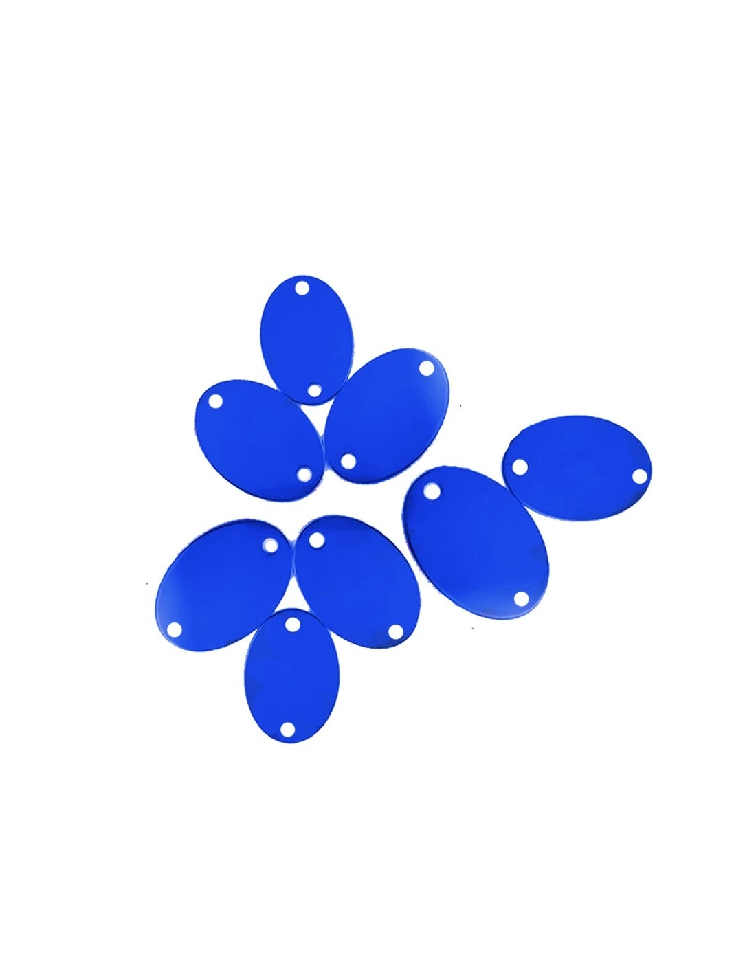 Mirror to be sewed acrylic Oval Blu 20x30 mm - 10 PZ - Sewing mirrors