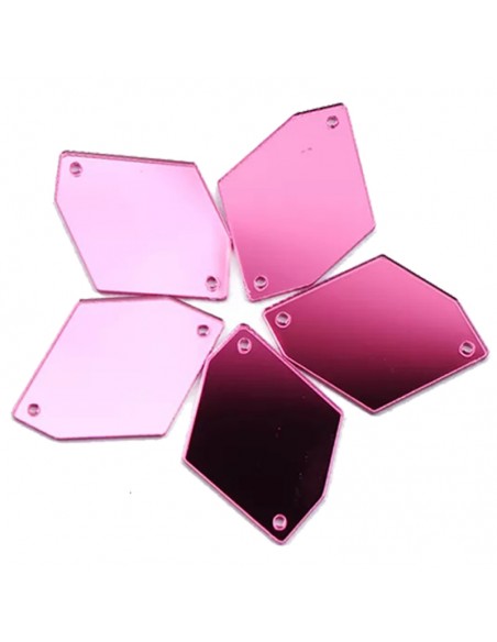 Specchietto Rombo sei Lati mm 20x30 Fuchsia - 10PZ