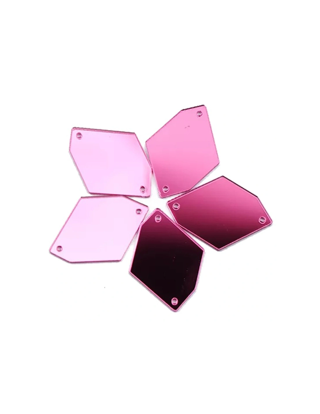 Specchietto Rombo sei Lati mm 20x30 Fuchsia - 10PZ