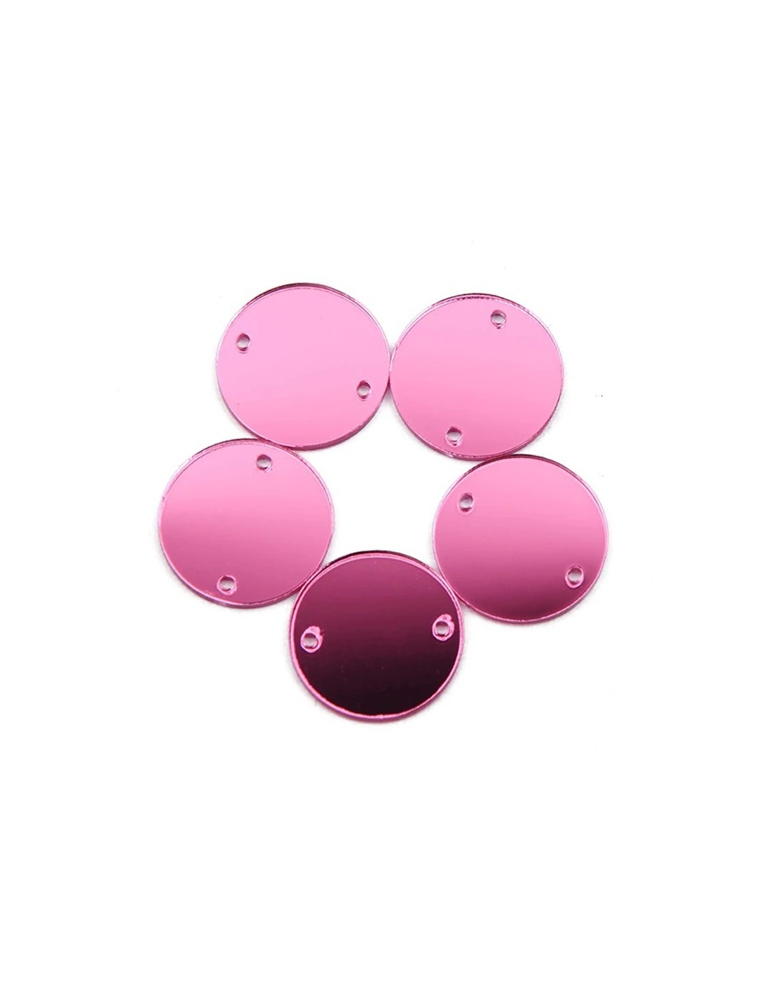 Sew on Mirrors Round 23 mm Red- 10pcs - Sewing mirrors
