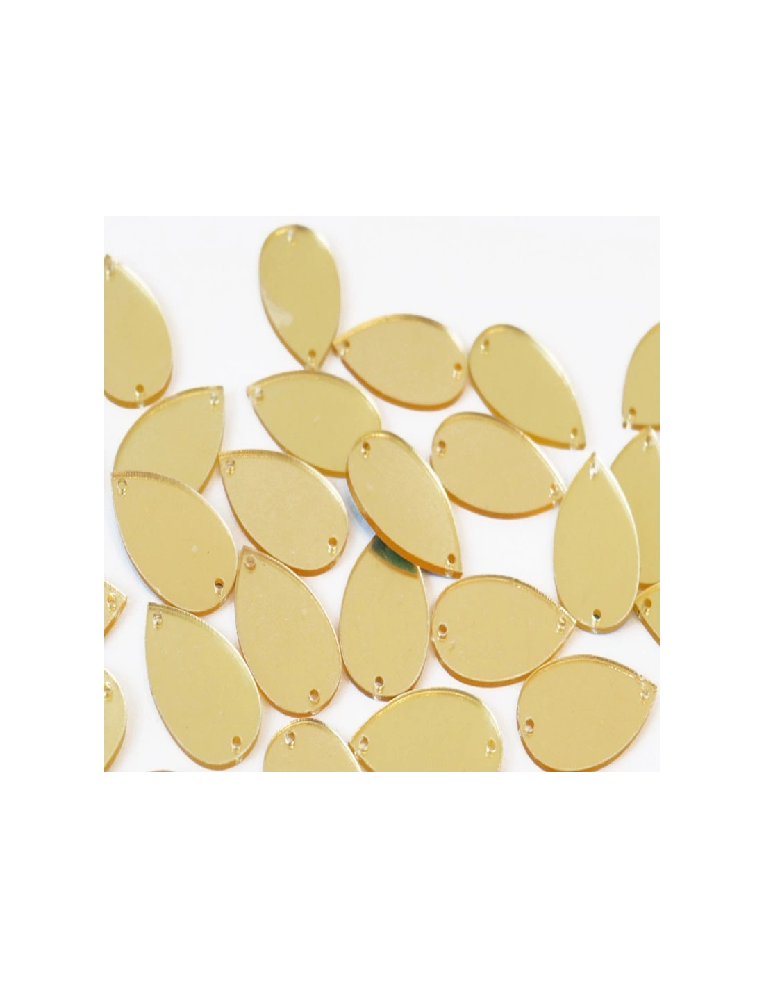Sew on Mirrors Drop Gold 35x22 mm - 10 PZ - Sewing mirrors