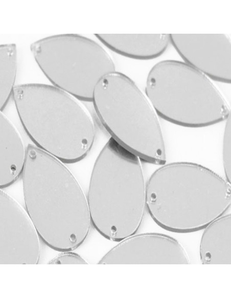 Specchietto Goccia mm 28X17 Argento - 10 PZ