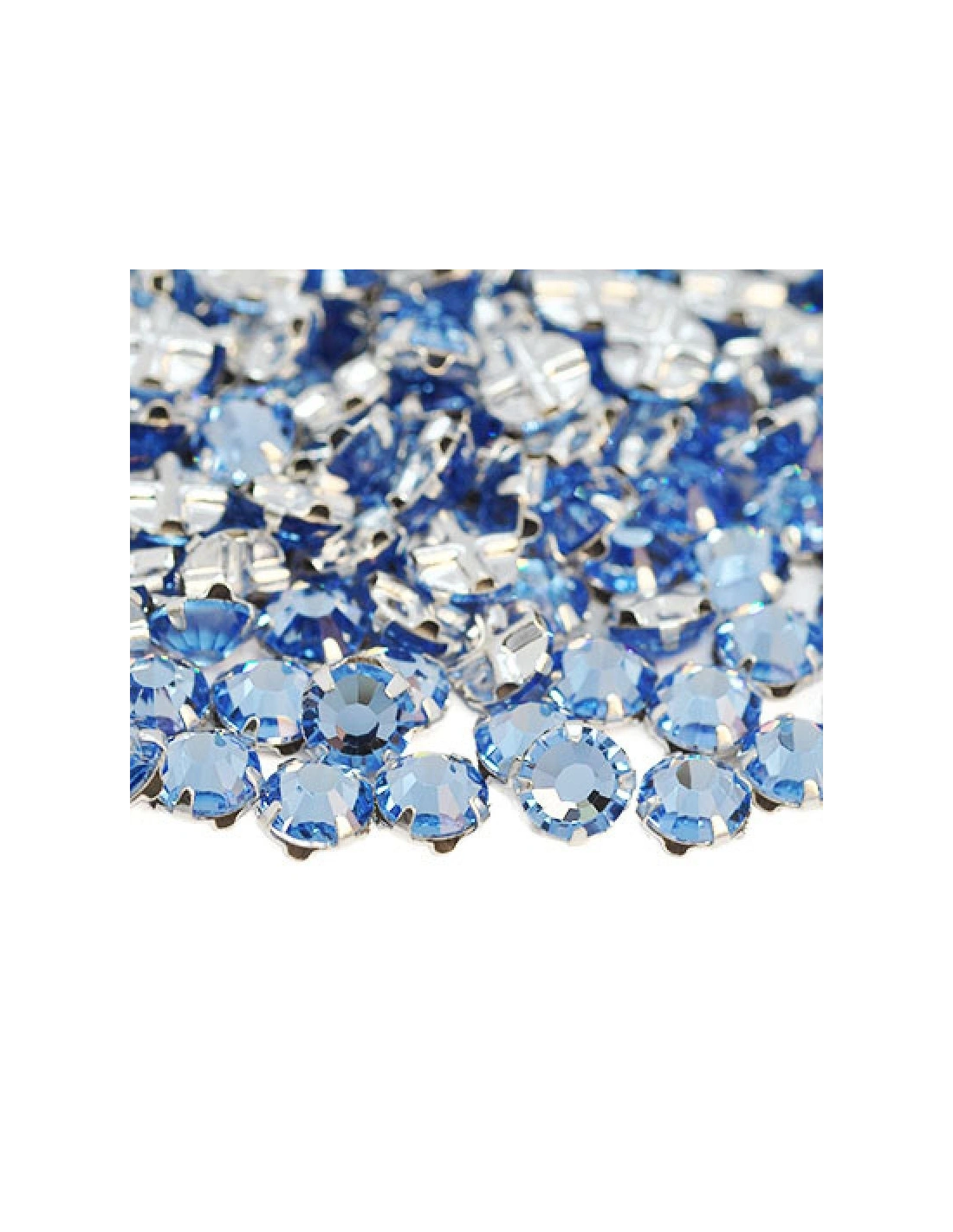 Roses GT Crystal ss 20 (mm 4,8) Light Sapphire-Silver - 48PCS - Stones to be sewn with setting