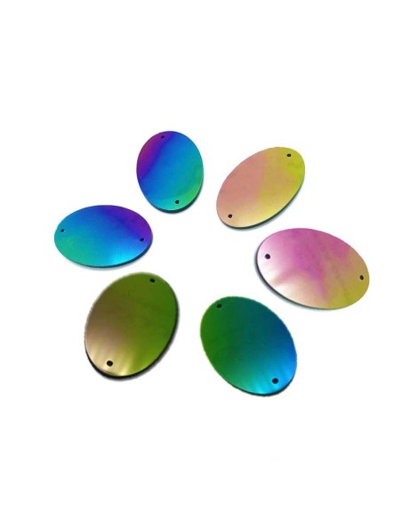Specchietto Ovale mm 20x30 Rainbow - 10PZ