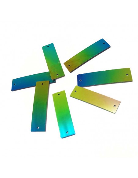 Specchietto Rettangolo mm 10x35 Rainbow - 10PZ Specchietto Rettangolo mm 10x35 Rainbow - 10PZ