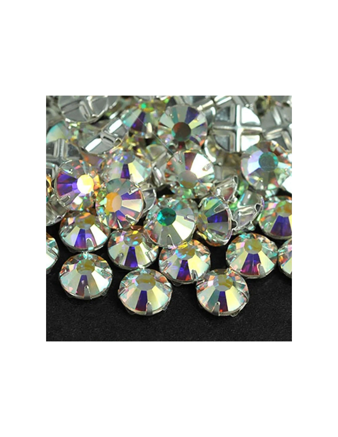 Mc Rose GT Crystal ss 34 Crystal AB-Silver - 24PCS - Stones to be sewn with setting