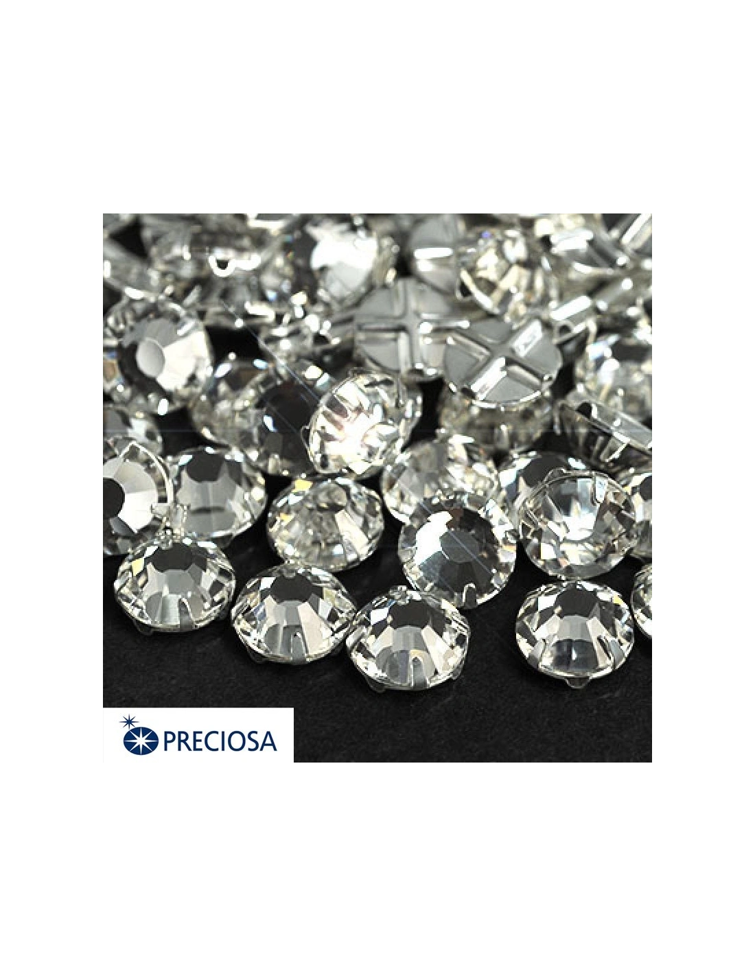 Preciosa Mc rose ss 30Crystal-Silver - 144 pcs - Stones to be sewn with setting
