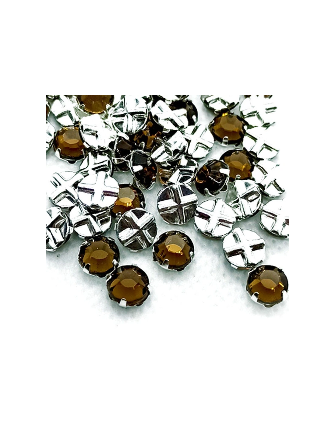 Rosetta GT Crystal ss 20 (mm 4,8) Smoke Topaz-Silver - 48PZ