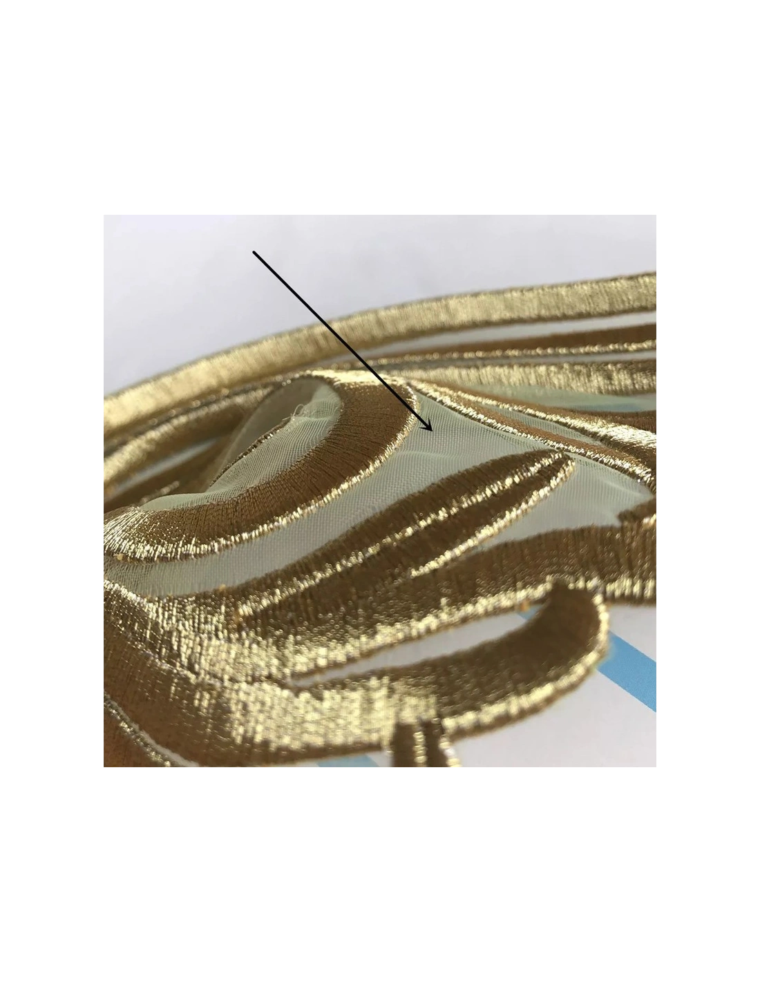 Application embroidered fabric Gold 50x18 cm - 1PA - Applications for Leotards and Dresses