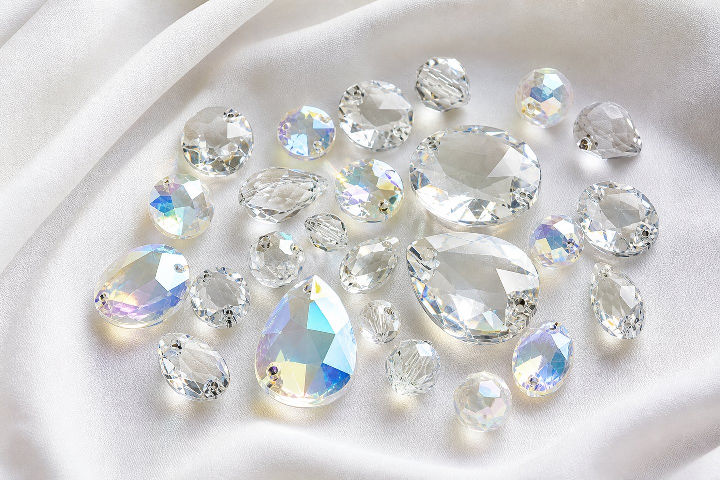 Beads da cucire in cristallo sfaccettato